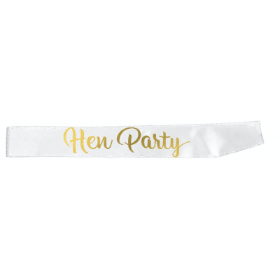 White Sash with Gold Writing - Hen Party